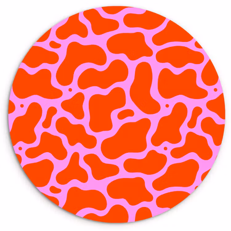 Vormen - Roze - Rood Wandcirkel plexiglas klein 852 -3d