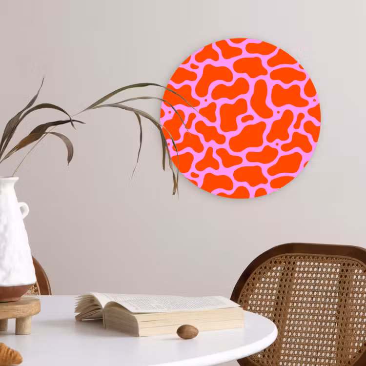 Vormen - Roze - Rood Wandcirkel plexiglas klein 852 -sfeer4