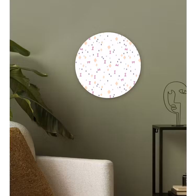 Wit - Vormen - Kleuren Wandcirkel plexiglas klein 852 -sfeer3