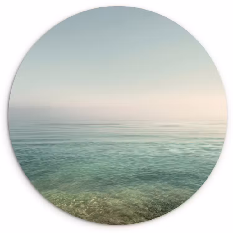 Zee - Horizon - Blauw - Mist Wandcirkel plexiglas klein -3d