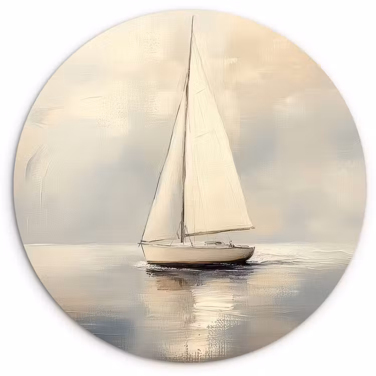 Zeilschip - Zee - Bewolkt Wandcirkel plexiglas klein -3d