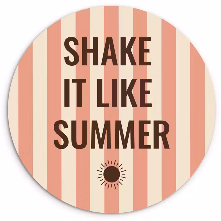 Zomer - Quote - Strepen Wandcirkel plexiglas klein -3d
