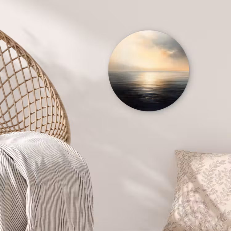 Zon - Horizon - Zee Wandcirkel plexiglas klein -sfeer5