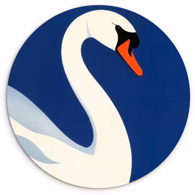 Zwaan - Wit - Snavel - Illustratie Wandcirkel plexiglas klein -3d