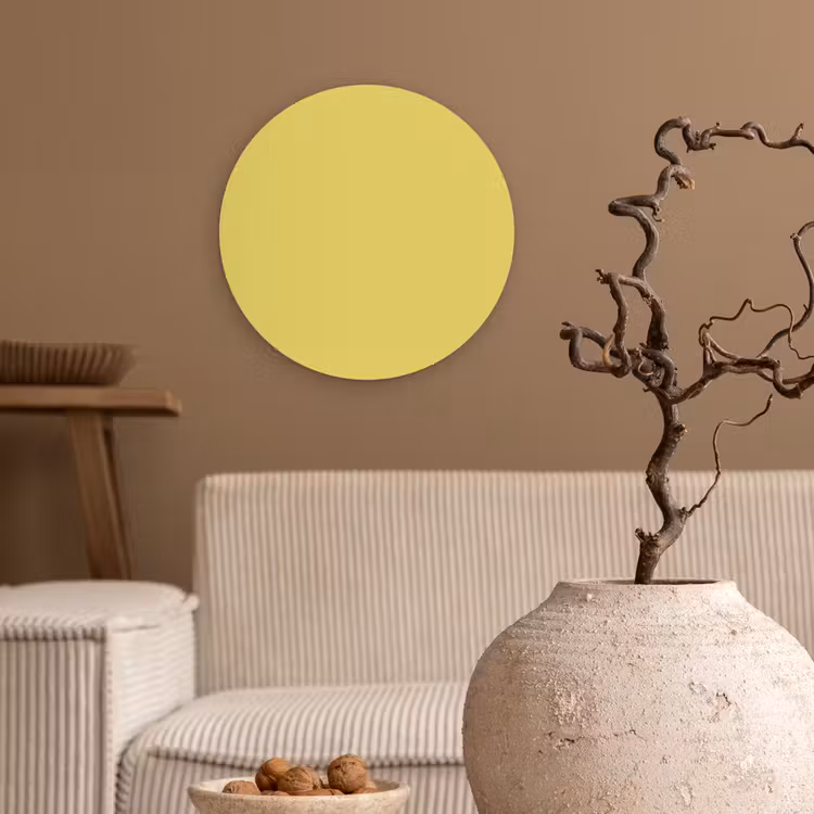 Golden - Ochre - Geel Wandcirkel kunststof plaat 5mm dik klein 188 -sfeer1