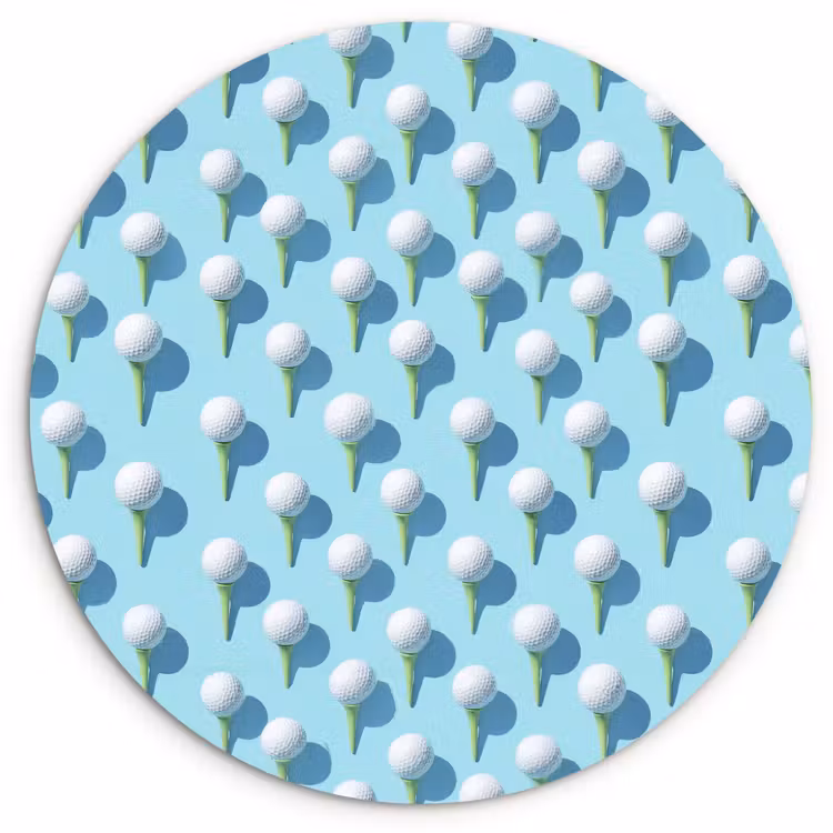 Golf - Ballen - Blauw Wandcirkel kunststof plaat 5mm dik klein 188 -3d