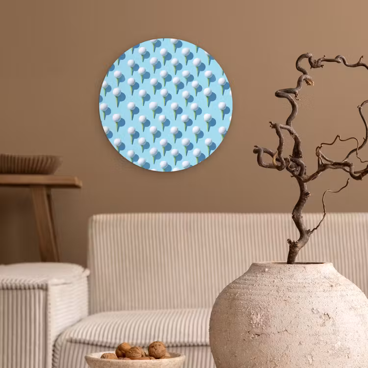 Golf - Ballen - Blauw Wandcirkel kunststof plaat 5mm dik klein 188 -sfeer1