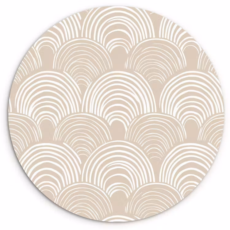 Golven - Structuur - Beige Wandcirkel kunststof plaat 5mm dik klein 188 -3d