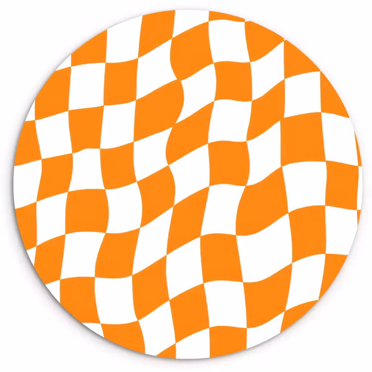 Golvend - Patroon - Oranje Wandcirkel kunststof plaat 5mm dik klein 188 -3d