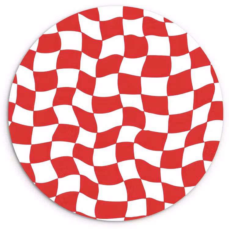 Golvend - Patroon - Rood Wandcirkel kunststof plaat 5mm dik klein 188 -3d