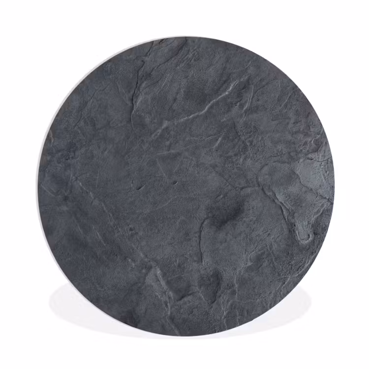 Grijs - Beton - Leisteen - Structuur Wandcirkel kunststof plaat 5mm dik klein -3d