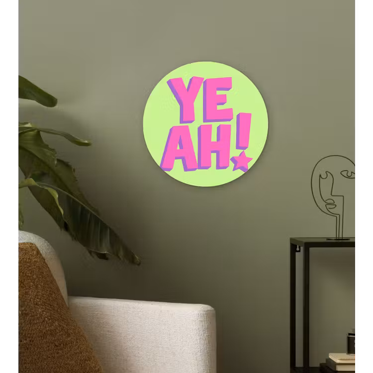 Groen - Neon - Quote Wandcirkel kunststof plaat 5mm dik klein -sfeer3