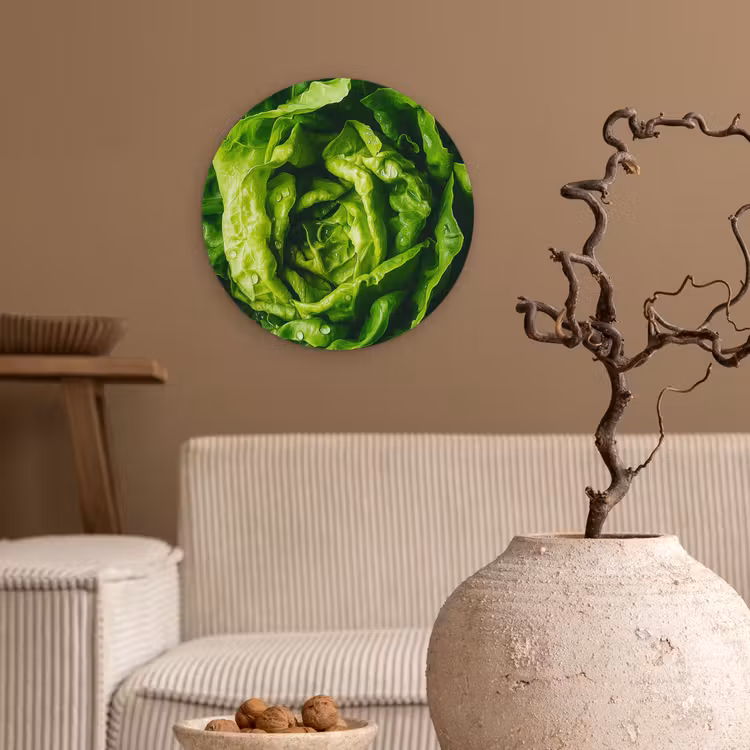 Groente - Sla - Groen Wandcirkel kunststof plaat 5mm dik klein -sfeer1