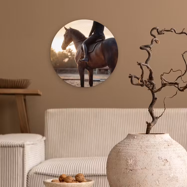 Harmonie - Ruiter - Zon Wandcirkel kunststof plaat 5mm dik klein -sfeer1