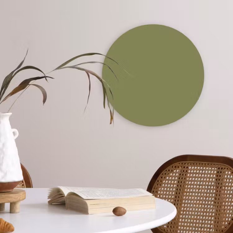 Herbal - Matcha - Groen Wandcirkel kunststof plaat 5mm dik klein 188 -sfeer4