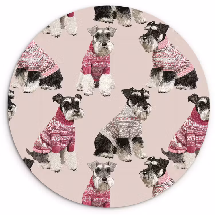Honden - Truien - Rood Wandcirkel kunststof plaat 5mm dik klein 188 -3d
