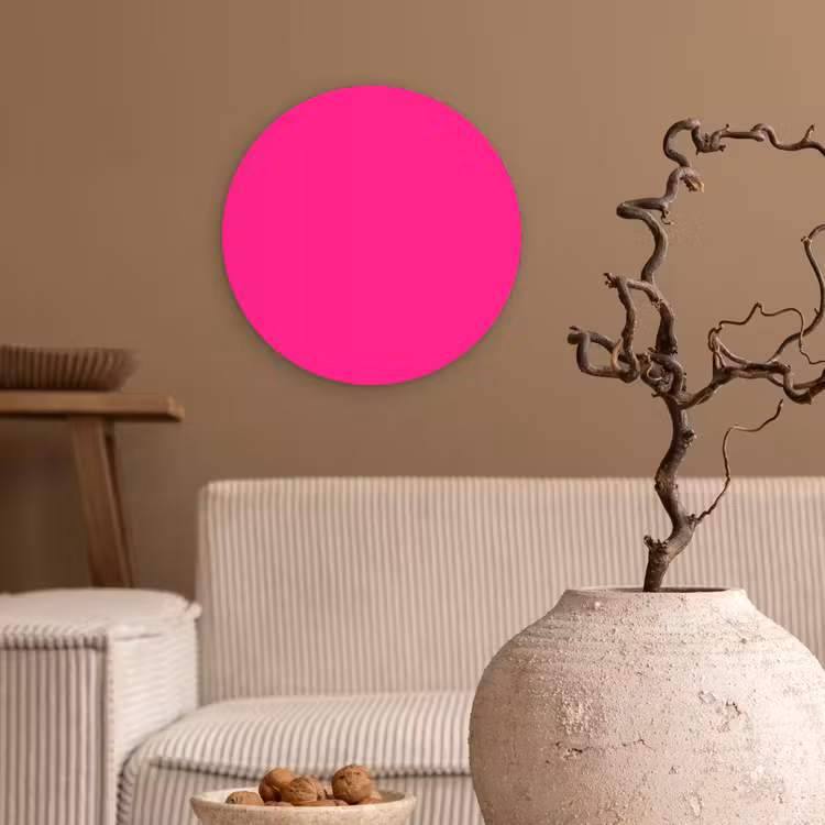 Hot - Fuchsia - Roze Wandcirkel kunststof plaat 5mm dik klein 188 -sfeer1