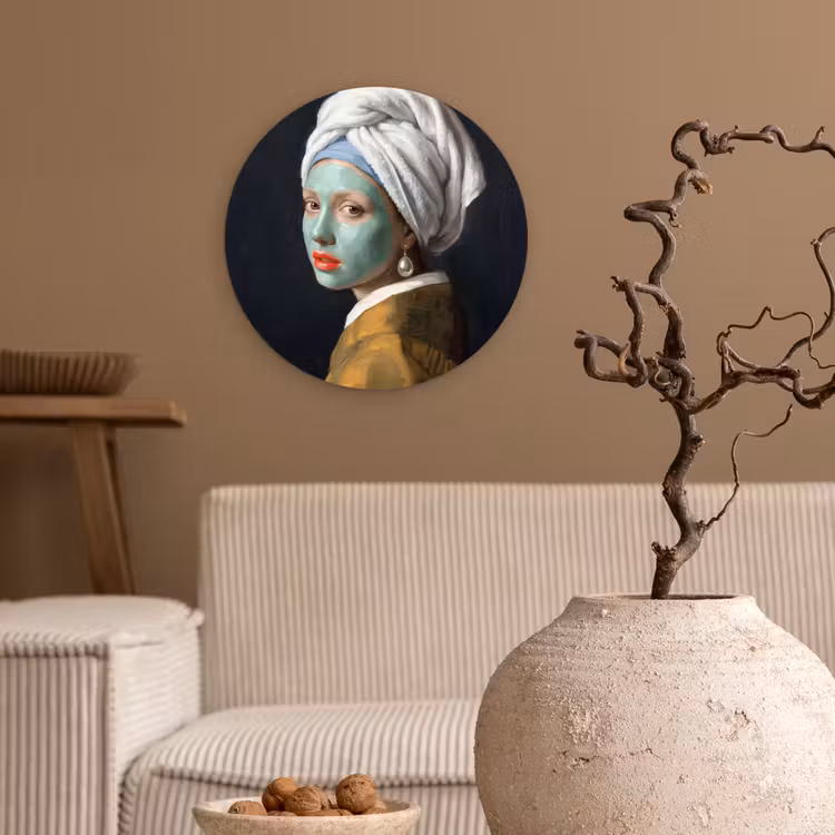 Iconisch - Modern - Kleurrijk Wandcirkel kunststof plaat 5mm dik klein -sfeer1