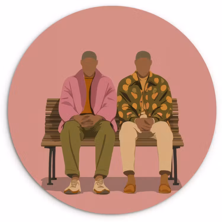 Illustratie - Bankje - Personen - Minimalistisch Wandcirkel kunststof plaat 5mm dik klein -3d