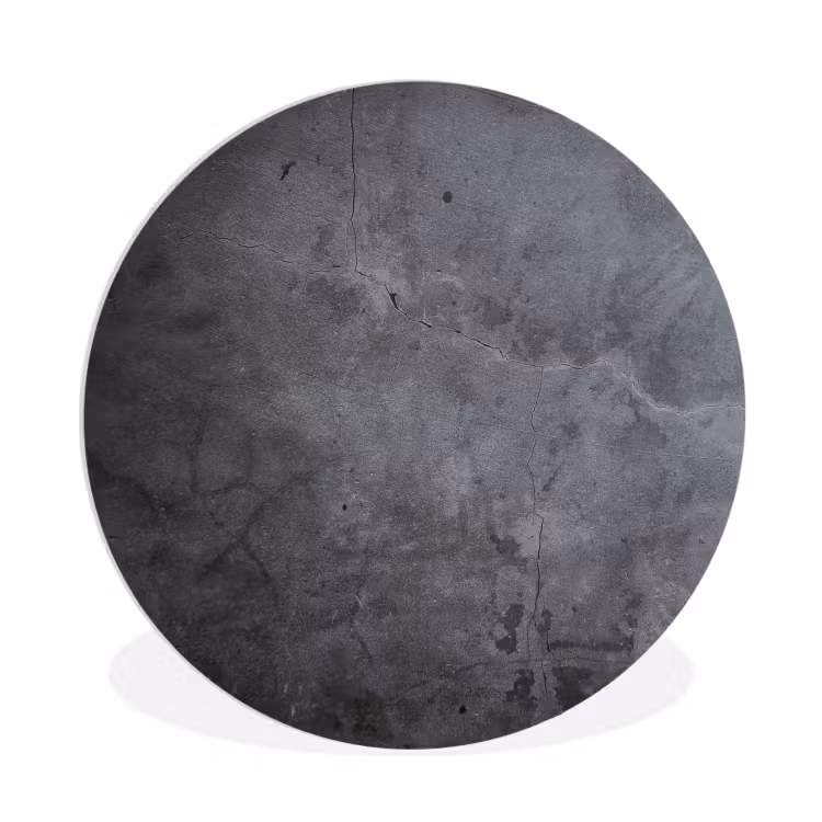 Industrieel - Beton - Grijs - Leisteen Wandcirkel kunststof plaat 5mm dik klein -3d