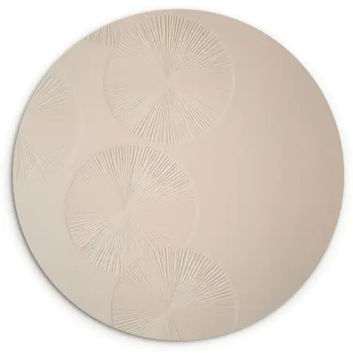 Japandi - Beige - Modern Wandcirkel kunststof plaat 5mm dik klein -3d