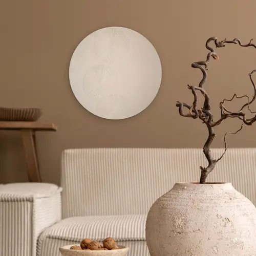 Japandi - Beige - Modern Wandcirkel kunststof plaat 5mm dik klein -sfeer1