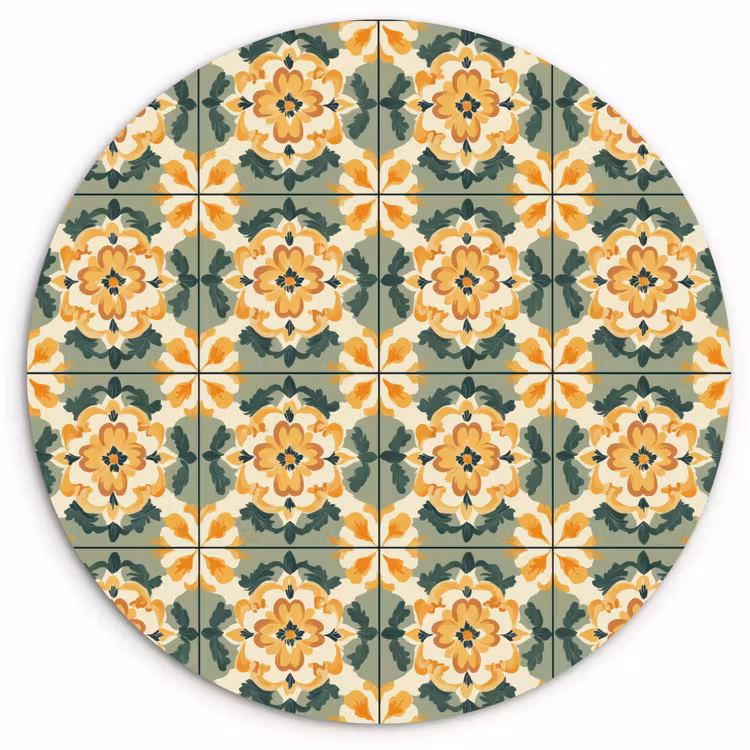Keramiek - Verweerd - Kleurrijk Wandcirkel kunststof plaat 5mm dik klein 188 -3d