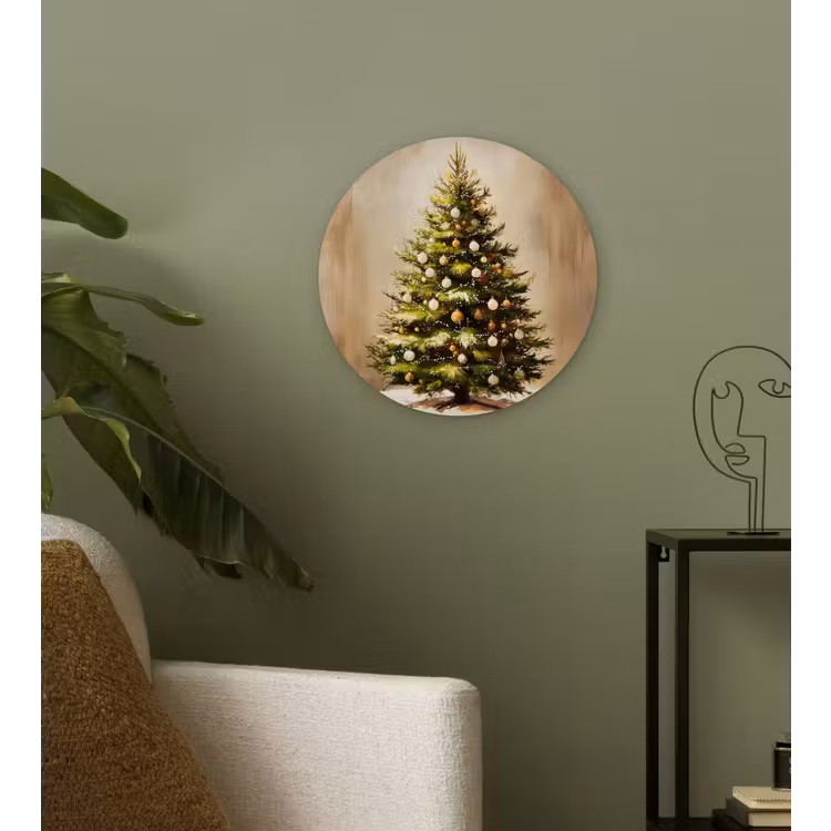 Kerst - Sfeer - Groen Wandcirkel kunststof plaat 5mm dik klein -sfeer3