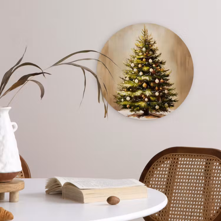 Kerst - Sfeer - Groen Wandcirkel kunststof plaat 5mm dik klein -sfeer4