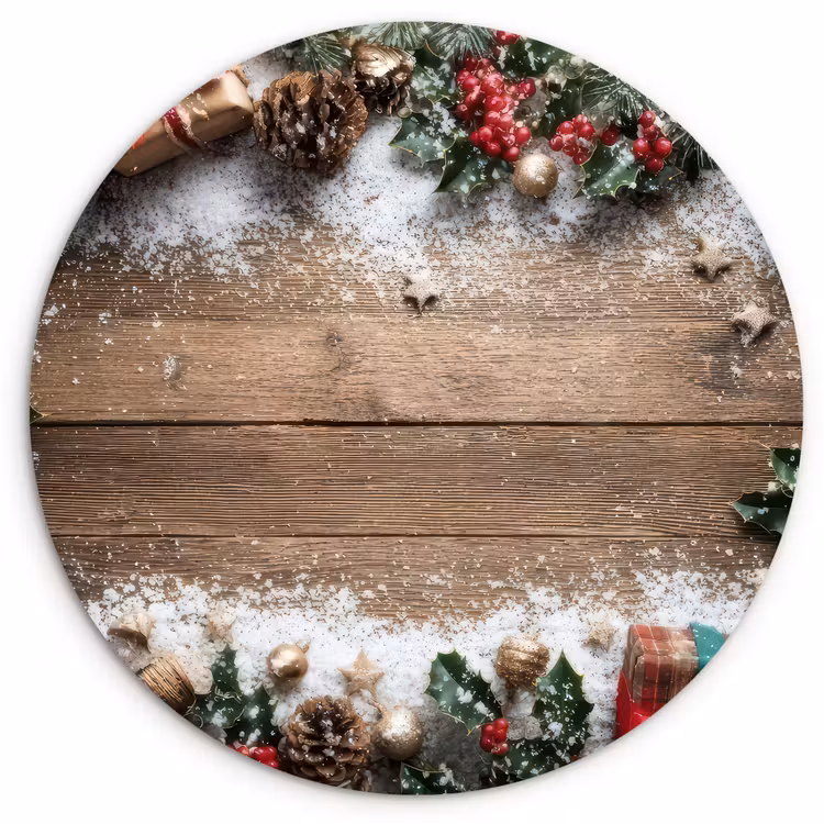 Kerstdecoratie - Geschenken - Hout - Veelkleurig Wandcirkel kunststof plaat 5mm dik klein -3d