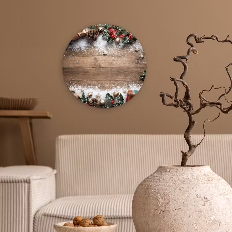 Kerstdecoratie - Geschenken - Hout - Veelkleurig Wandcirkel kunststof plaat 5mm dik klein -sfeer1