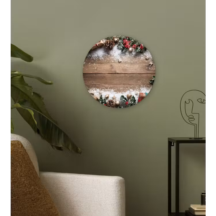 Kerstdecoratie - Geschenken - Hout - Veelkleurig Wandcirkel kunststof plaat 5mm dik klein -sfeer3