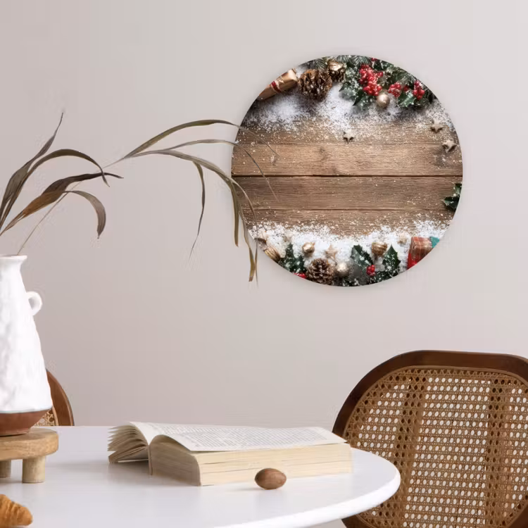 Kerstdecoratie - Geschenken - Hout - Veelkleurig Wandcirkel kunststof plaat 5mm dik klein -sfeer4