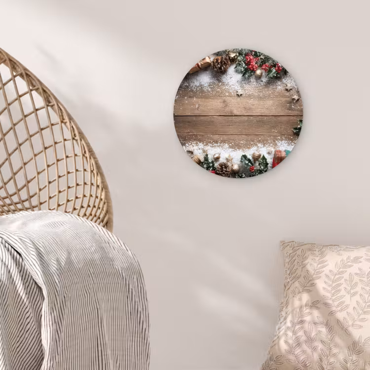 Kerstdecoratie - Geschenken - Hout - Veelkleurig Wandcirkel kunststof plaat 5mm dik klein -sfeer5