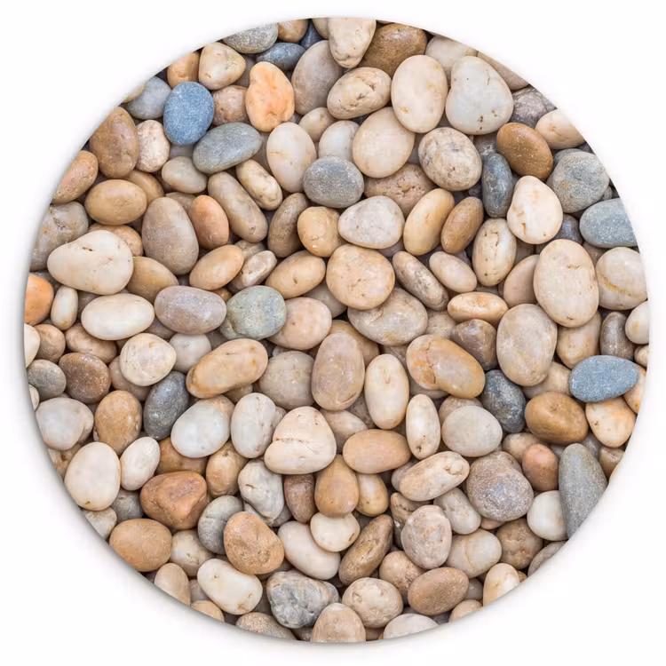 Kiezelstenen - Natuur - Textuur - Beige - Grijs Wandcirkel kunststof plaat 5mm dik klein -3d