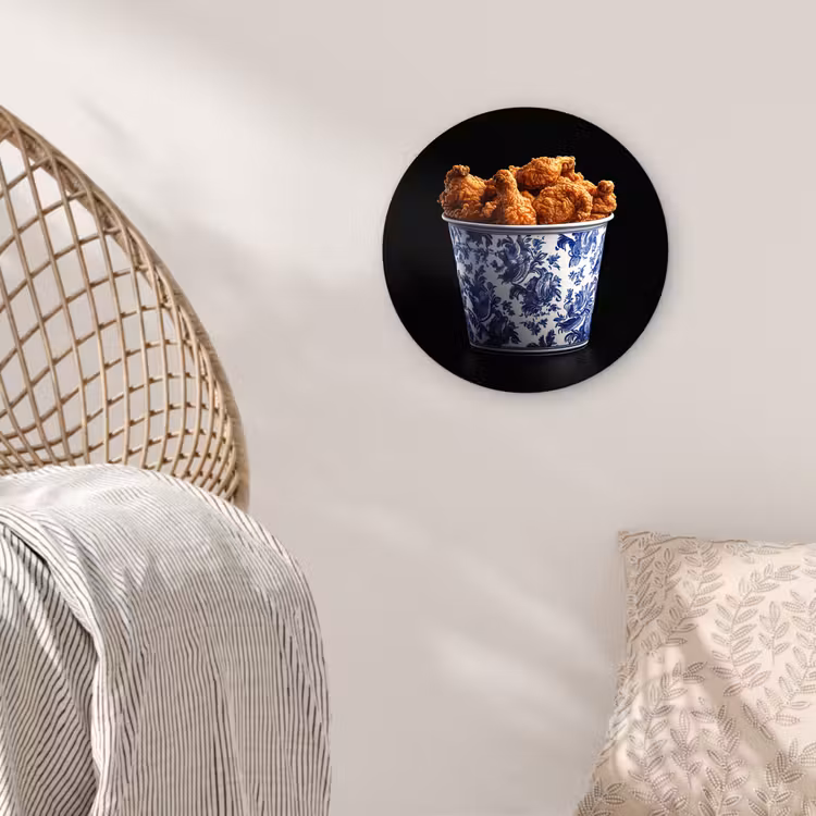 Kip - Bucket - Delfts blauw - Lekker Wandcirkel kunststof plaat 5mm dik klein -sfeer5