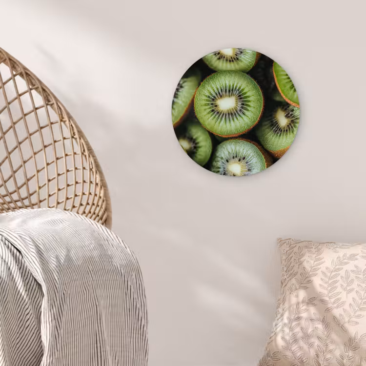 Kiwi - Fruit - Groen Wandcirkel kunststof plaat 5mm dik klein -sfeer5