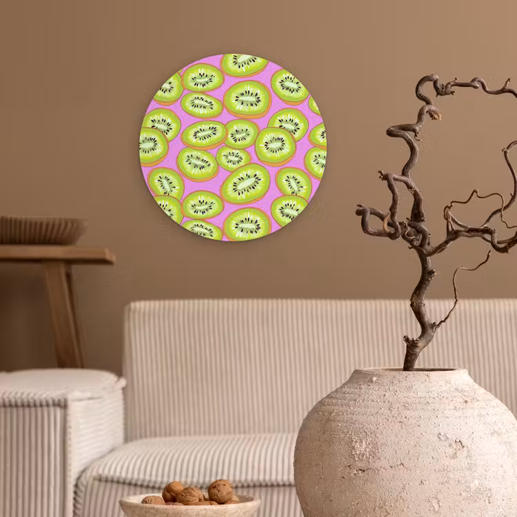 Kiwi - Speels - Groen Wandcirkel kunststof plaat 5mm dik klein 188 -sfeer1
