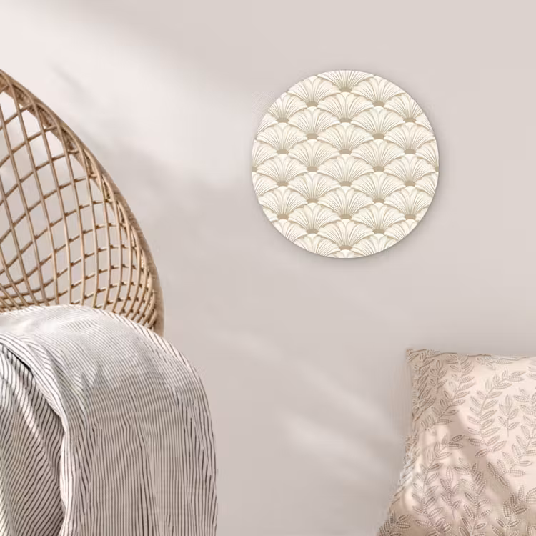 Klassiek - Art - Beige Wandcirkel kunststof plaat 5mm dik klein 188 -sfeer5