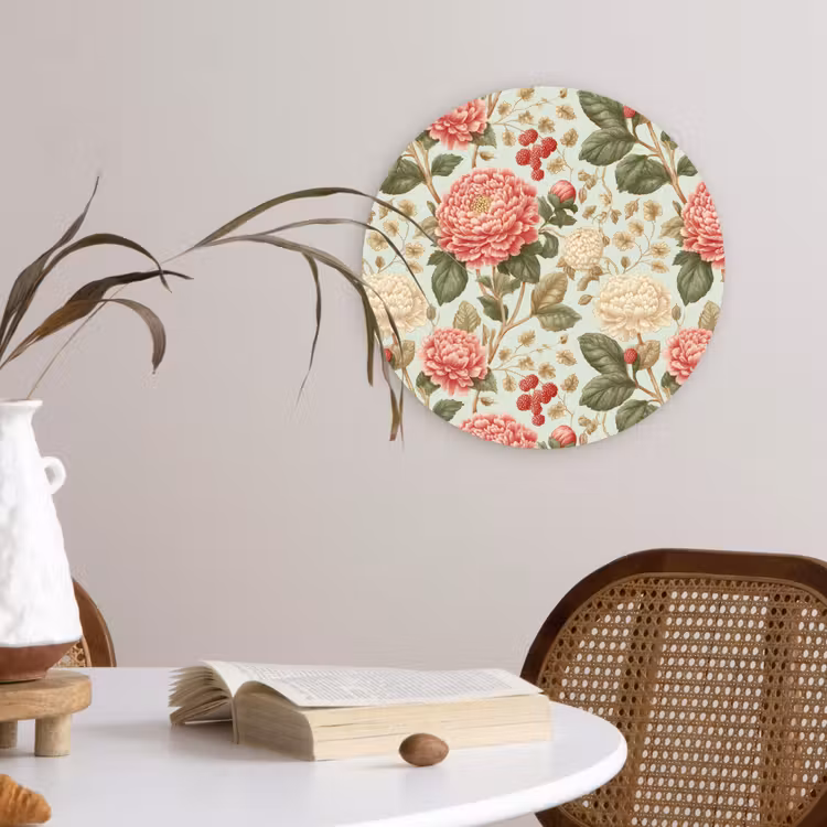 Klassiek - Botanisch - Veelkleurig Wandcirkel kunststof plaat 5mm dik klein 188 -sfeer4