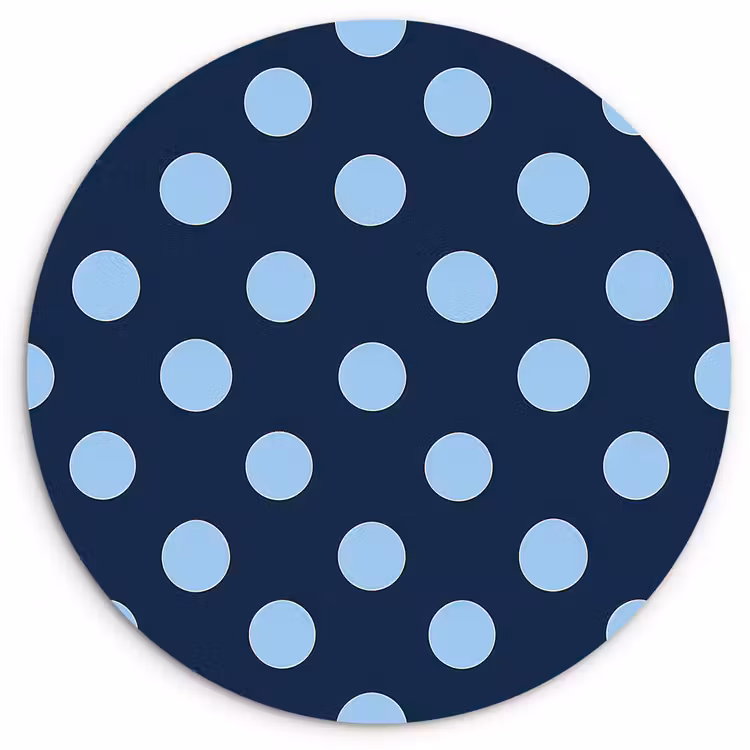 Klassiek - Dots - Blauw Wandcirkel kunststof plaat 5mm dik klein 188 -3d