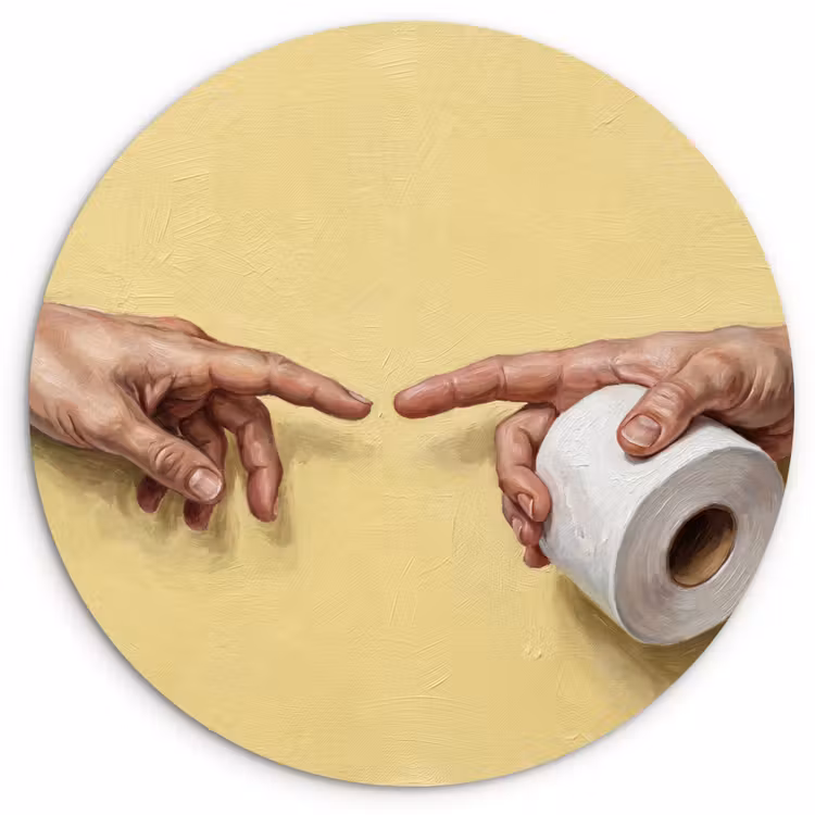 Klassiek - Kunst - Humor Wandcirkel kunststof plaat 5mm dik klein -3d