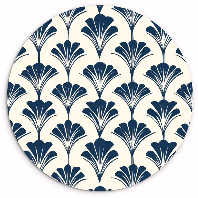 Klassiek - Motief - Blauw Wandcirkel kunststof plaat 5mm dik klein 188 -3d