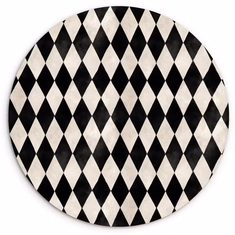 Klassiek - Patroon - Zwart Wandcirkel kunststof plaat 5mm dik klein 188 -3d
