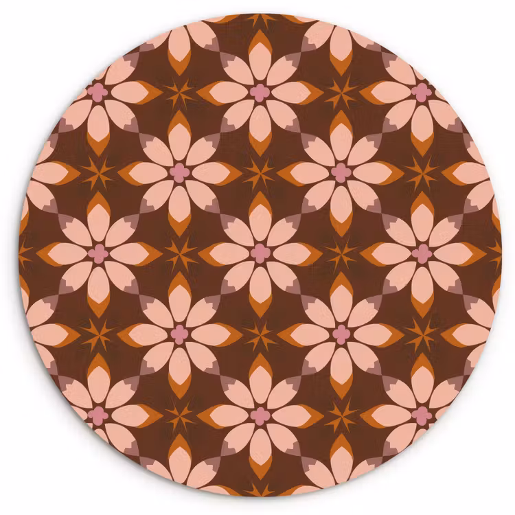 Klassiek - Retro - Bruin Wandcirkel kunststof plaat 5mm dik klein 188 -3d