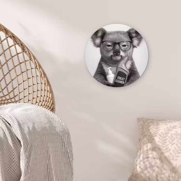 Koala - Bril - Toilet Wandcirkel kunststof plaat 5mm dik klein -sfeer5