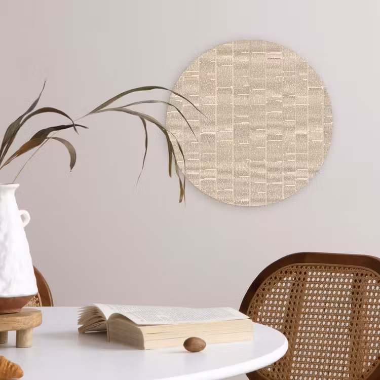 Krant - Nieuws - Historisch - Vintage - Beige Wandcirkel kunststof plaat 5mm dik klein -sfeer4