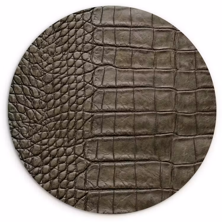 Krokodillenleer - Structuur - Groen Wandcirkel kunststof plaat 5mm dik klein -3d