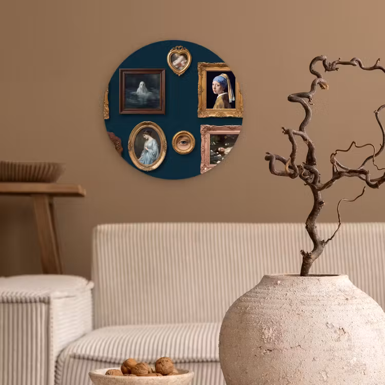 Kunst - Schilderijen - Decoratie - Klassiek - Groen Wandcirkel kunststof plaat 5mm dik klein -sfeer1