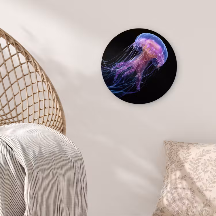 Kwal - Doorzichtig - Roze - Tentakels Wandcirkel kunststof plaat 5mm dik klein -sfeer5